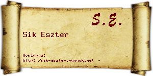 Sik Eszter névjegykártya